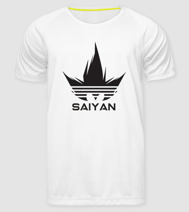 saiyan logo model alb pe tricou