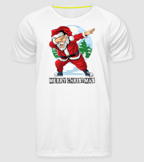 Santa merry christmas model alb pe tricou