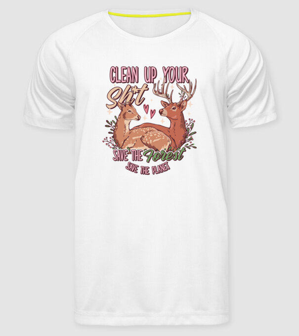 Save the forest model alb pe tricou