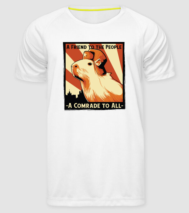 Soviet Capybara model alb pe tricou