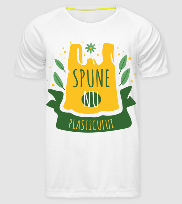spune nu plasticului model alb pe tricou