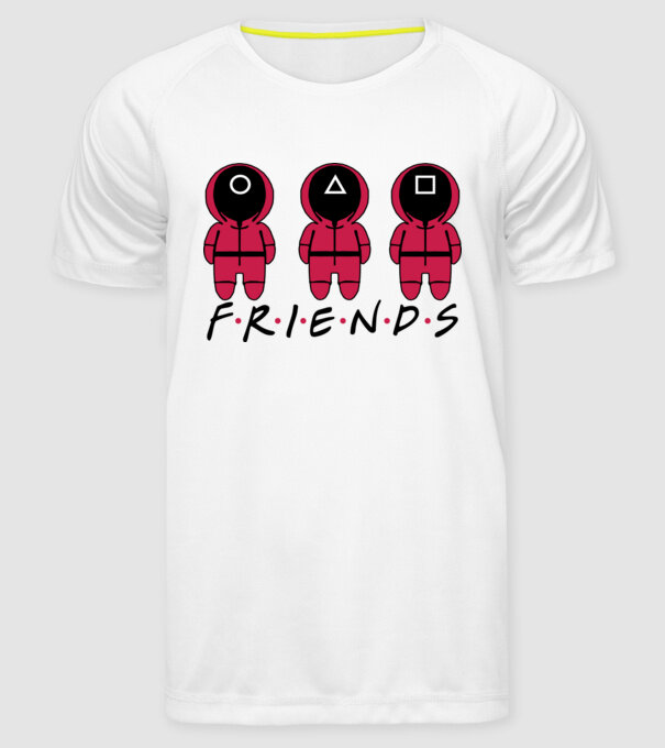 squid game friends model alb pe tricou