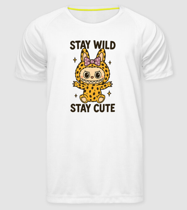 Stay wild - Labubu model alb pe tricou