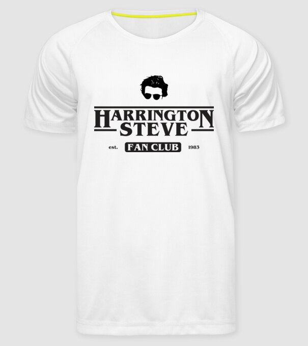 steve harrington fan club model alb pe tricou
