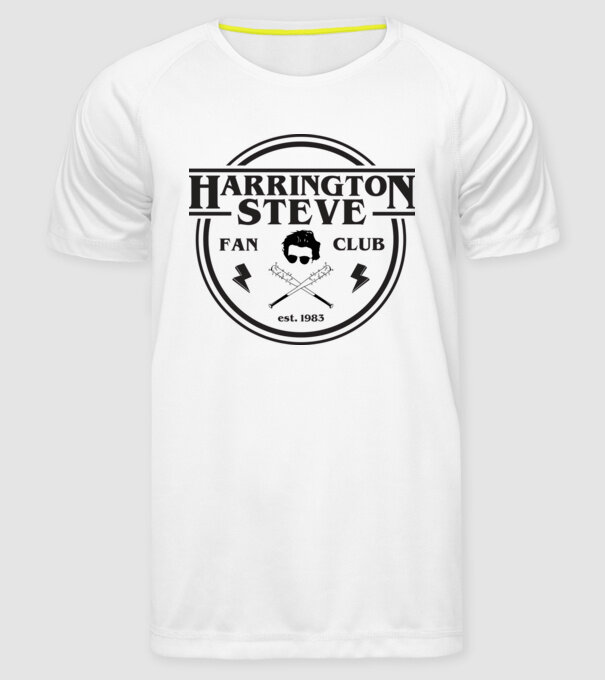 steve harrington fan club est 1983 model alb pe tricou