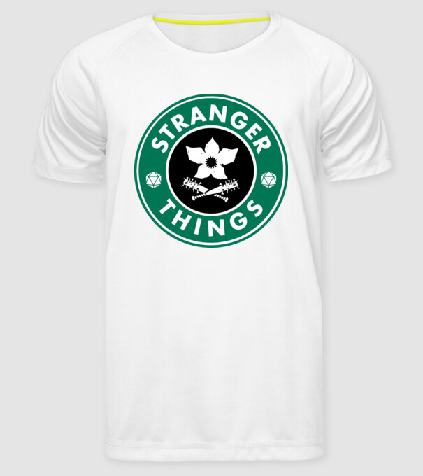 stranger things starbucks model alb pe tricou