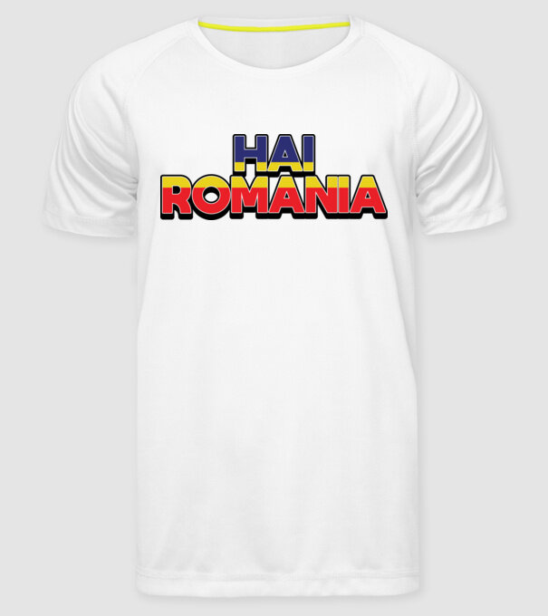 Subtitlu Hai Romania model alb pe tricou