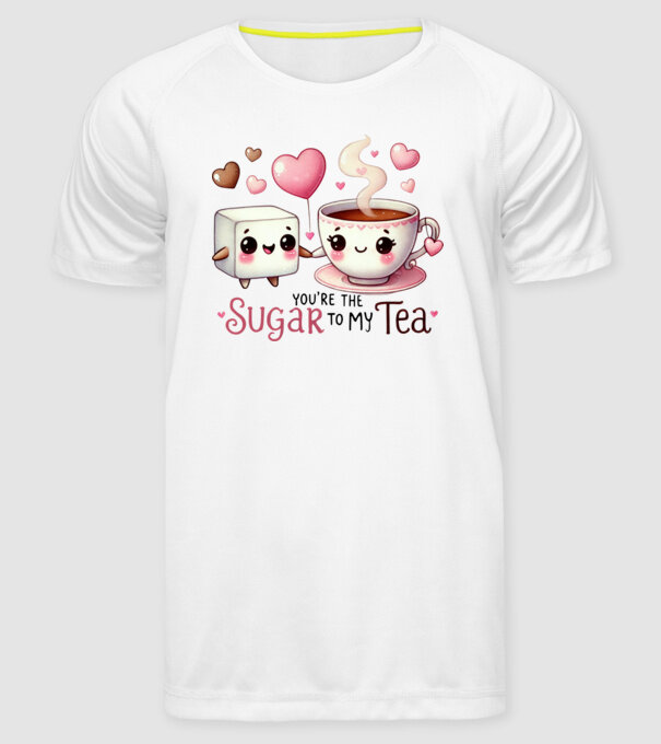 Sugar to my Tea model alb pe tricou