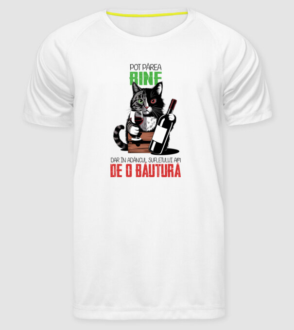 sunt bun pentru o băutură Alb model alb pe tricou