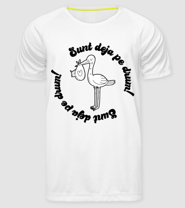 Sunt deja pe drum model alb pe tricou