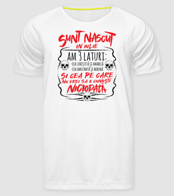 Sunt născut în iunie, am 3 laturi model alb pe tricou