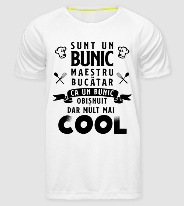 sunt un bunic maestru bucătar, ca un bunic obișnuit, dar mult mai cool model alb pe tricou