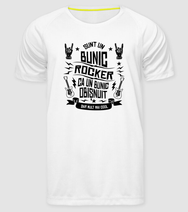 Sunt un bunic rocker, ca un bunic obișnuit, dar mult mai cool model alb pe tricou