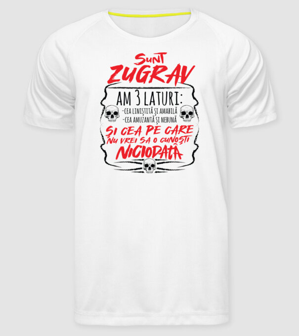 sunt zugrav am 3 laturi model alb pe tricou