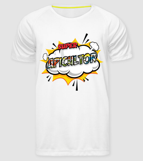 Super Apicultor model alb pe tricou