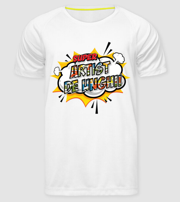 Super Artist de unghii model alb pe tricou