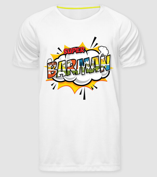 Super Barman model alb pe tricou