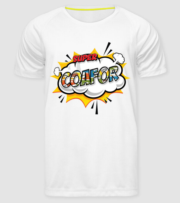 Super Coafor model alb pe tricou