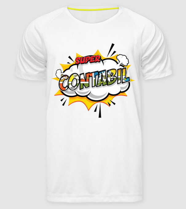 Super Contabil model alb pe tricou