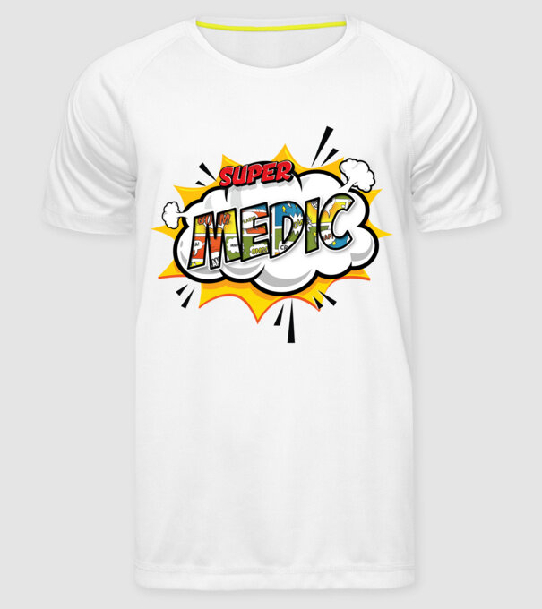 Super Medic model alb pe tricou