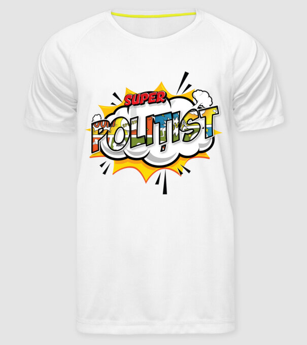 Super Polițist model alb pe tricou