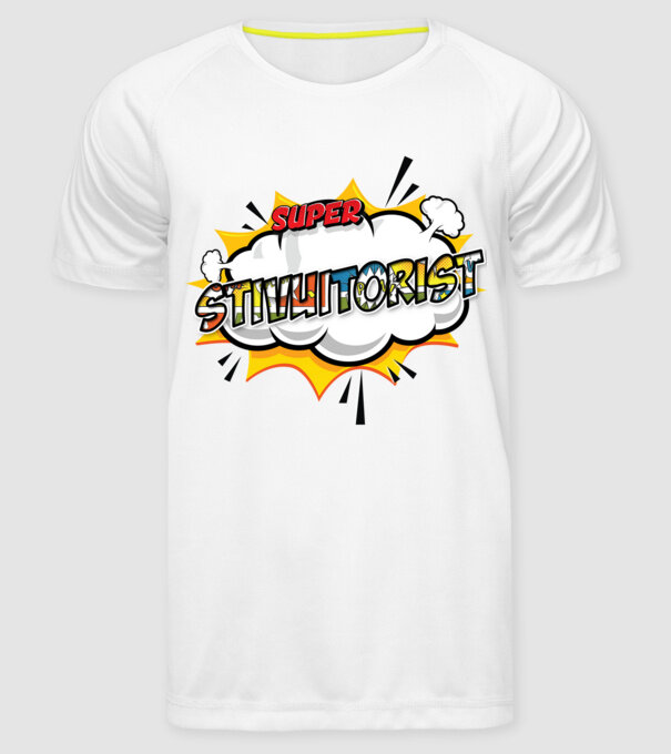 Super Stivuitorist model alb pe tricou