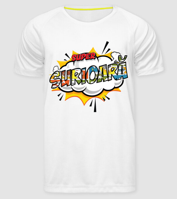 Super Surioară model alb pe tricou