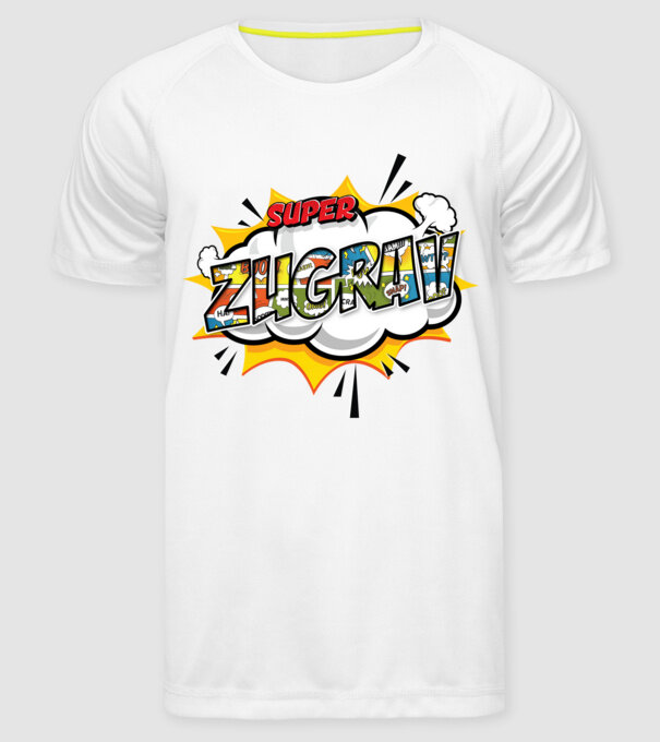 Super Zugrav model alb pe tricou