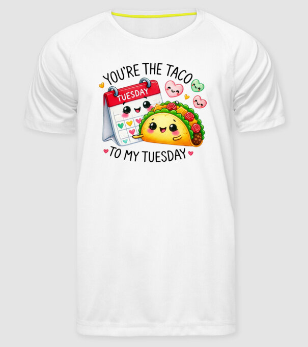Taco to my Tuesday model alb pe tricou