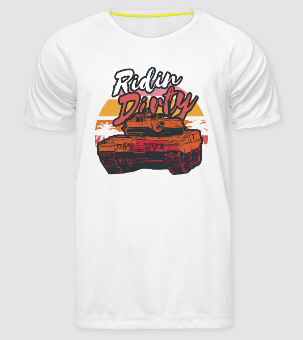 Tancuri model alb pe tricou