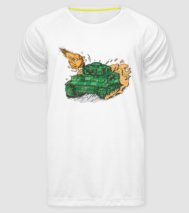 Tancuri model alb pe tricou