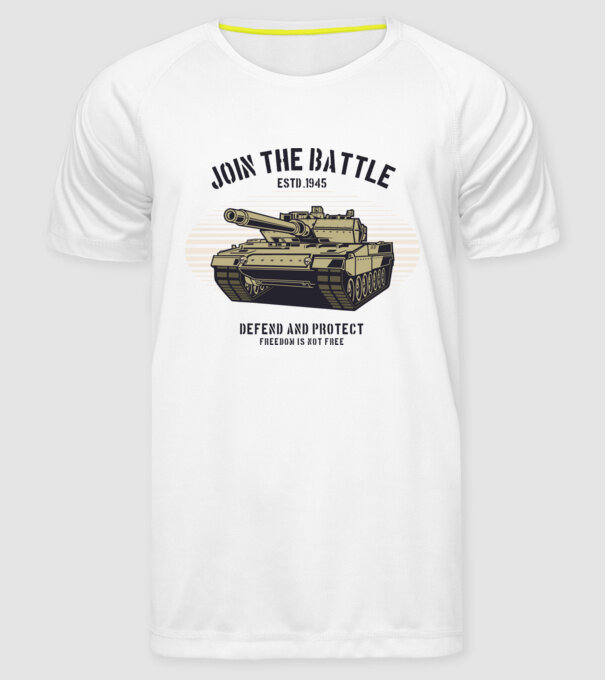 Tancuri model alb pe tricou