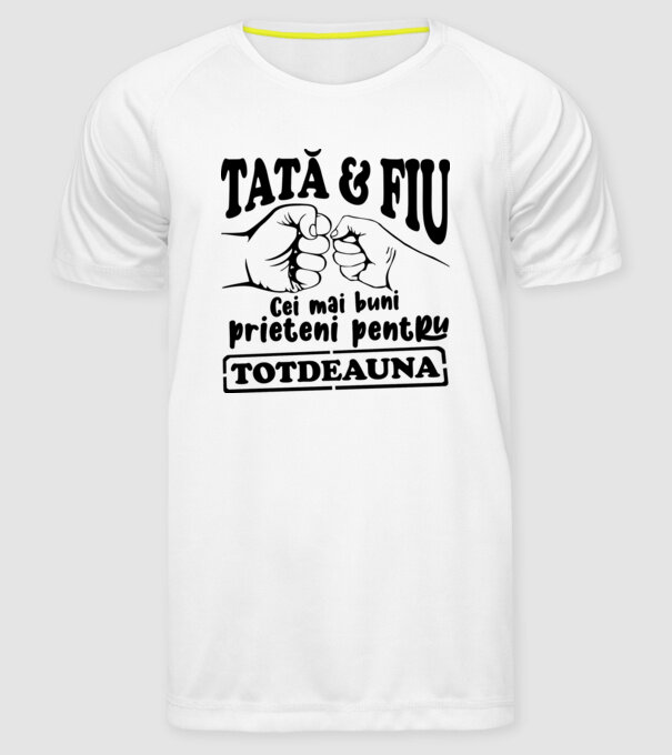 tată & fiu - cei mai buni prieteni pentru totdeauna model alb pe tricou