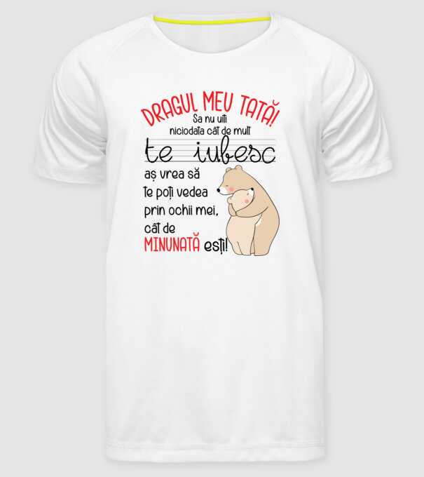 Tată Cât de minunat ești model alb pe tricou