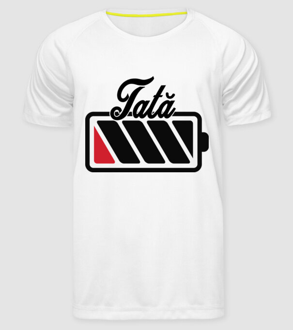 Tată la încărcat model alb pe tricou