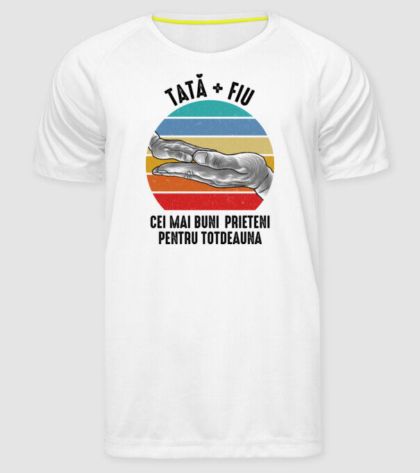 Tată - fiu - Cei mai buni prieteni pentru totdeauna model alb pe tricou
