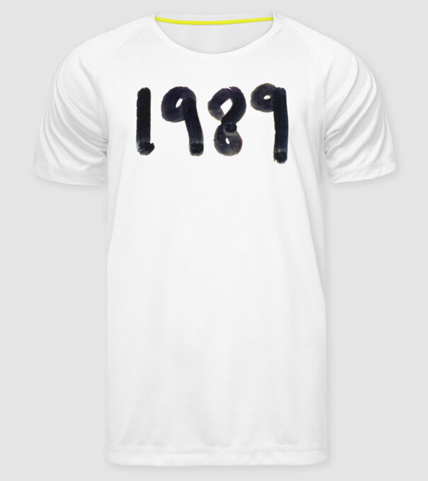 Taylor Swift 1989 text model alb pe tricou