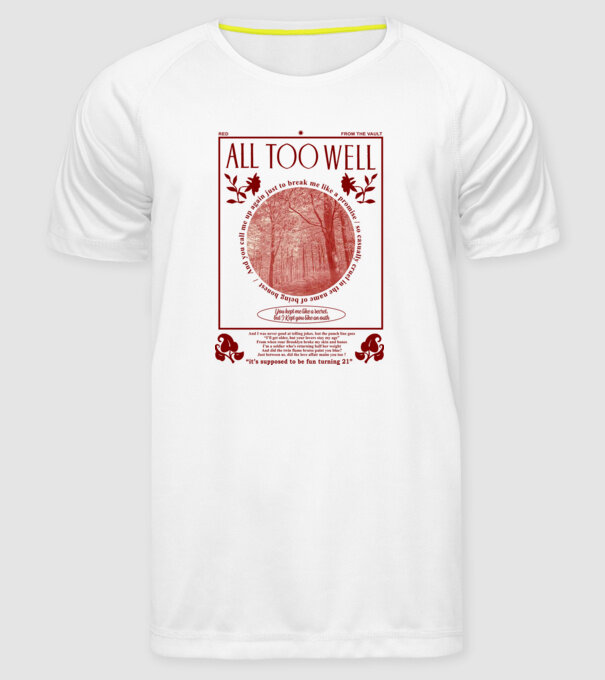 Taylor Swift All too well model alb pe tricou