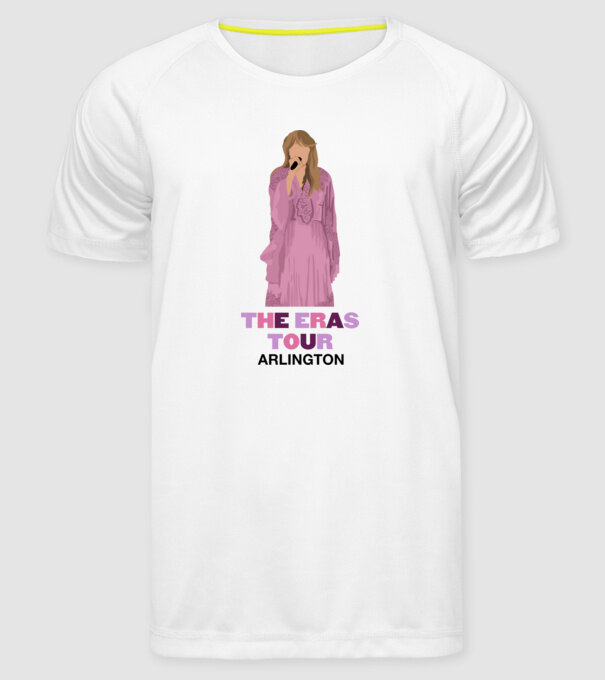Taylor Swift The Eras Tour Arlington 3 model alb pe tricou
