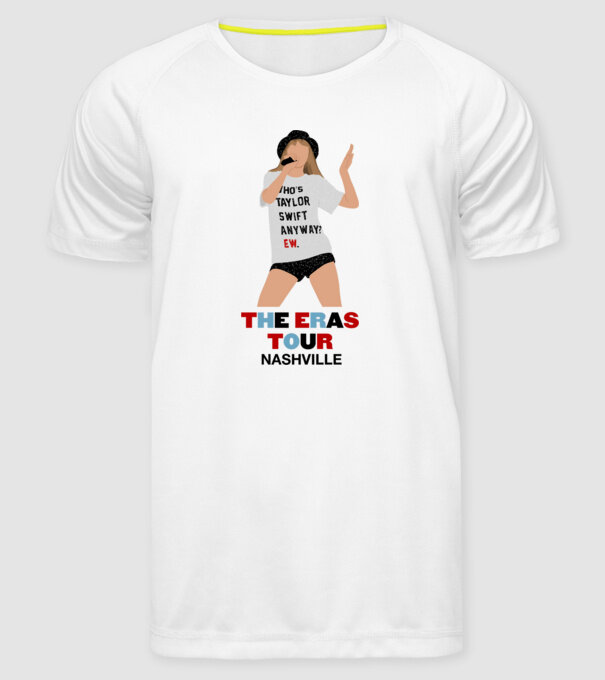 Taylor Swift The Eras Tour Nashville 2 model alb pe tricou