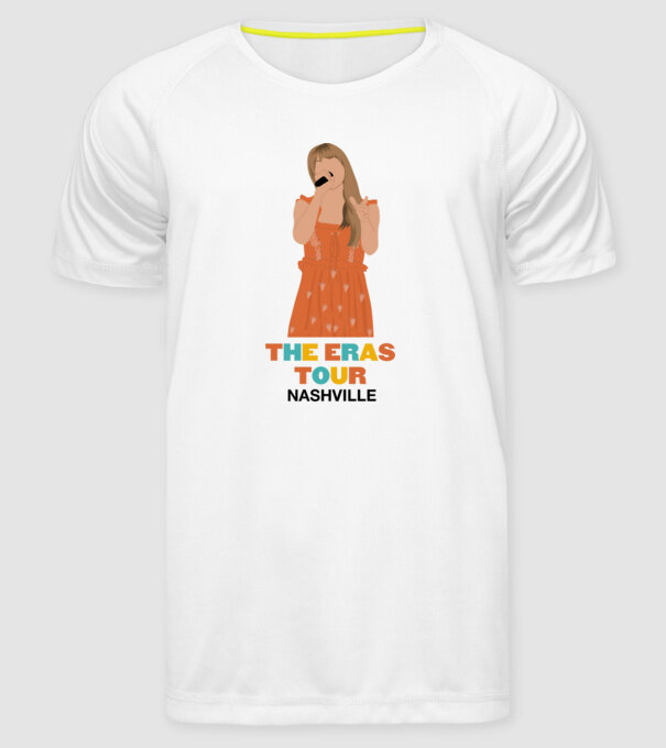 Taylor Swift The Eras Tour Nashville 3 model alb pe tricou