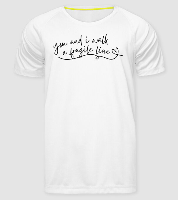 Taylor Swift you and i walk a fragile line model alb pe tricou
