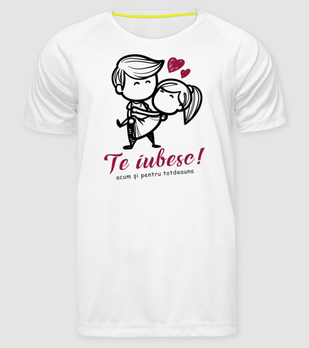 te iubesc! model alb pe tricou