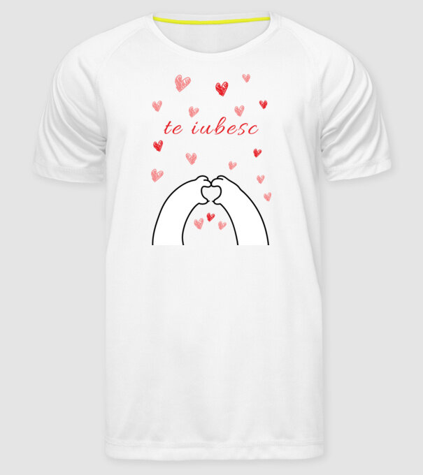 te iubesc model alb pe tricou