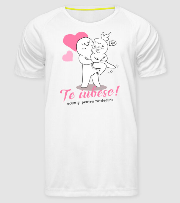te iubesc model alb pe tricou