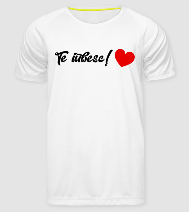 Te iubesc! model alb pe tricou