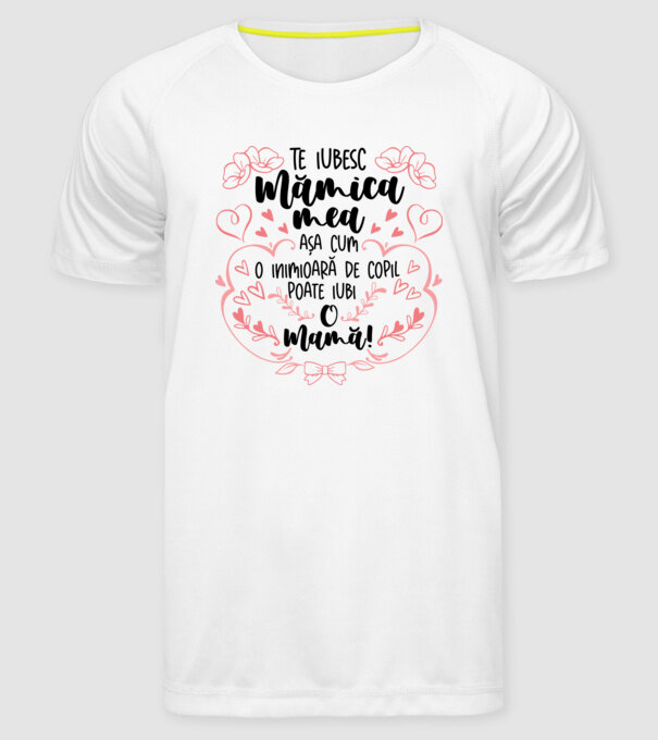 Te iubesc mămica mea model alb pe tricou