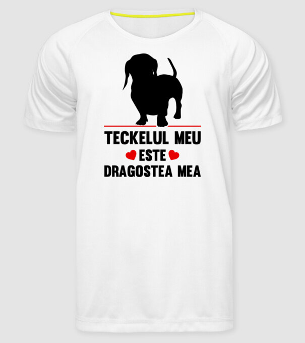 teckelul meu este dragostea mea model alb pe tricou
