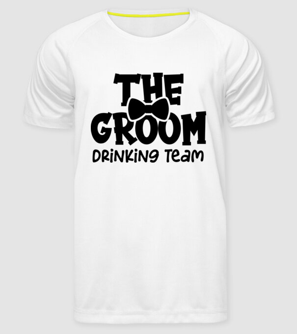 The Groom model alb pe tricou