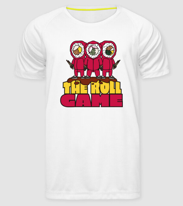 the roll game squid game model alb pe tricou